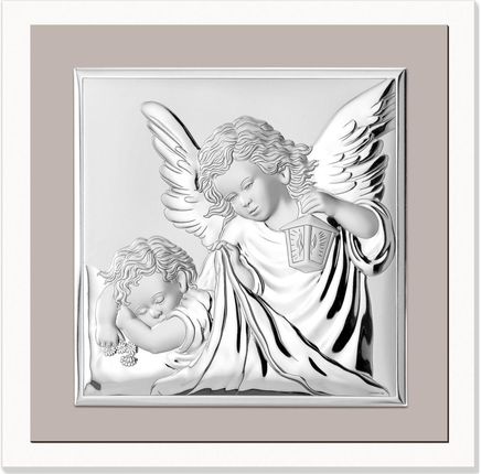 Valenti Obraz anioła stróża srebrny nowoczesny | Rozmiar: 17x17 cm SKU: VL81493/1L