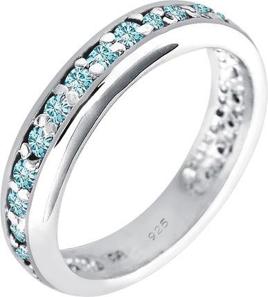 Elli Pierścień Damski zaręczynowy szlachetny z kryształami w srebrze próby 925 Sterling Silver Pierścionki