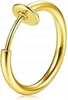 Nefryt Fake piercing sztuczny kolczyk do nosa ucha kolor złoty 12 mm