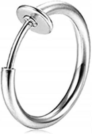 Nefryt Fake piercing sztuczny kolczyk do nosa kolor srebrny 10 mm
