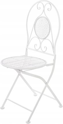 Artpol Białe Metalowe Składane Krzesło Ogrodowe 157936
