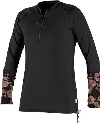 Damska Koszulka z długim rękawem O'Neill Wms Front Zip L/S Sun Shirt 5403S-Gf5 – Czarny