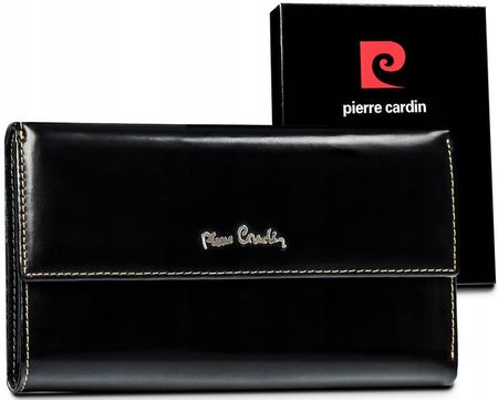 Elegancki portfel damski ze skóry naturalnej — Pierre Cardin