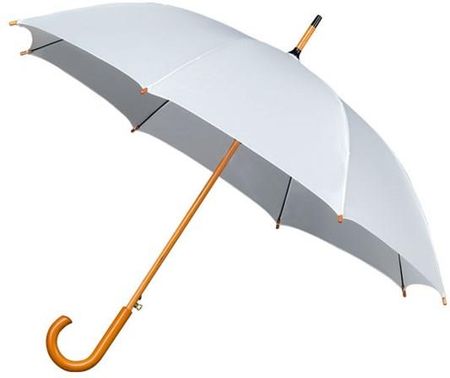 Automatyczna parasolka z drewnianą rączką, biała