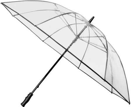 Manualny przezroczysty parasol XXL marki Impliva, z czarnym stelażem