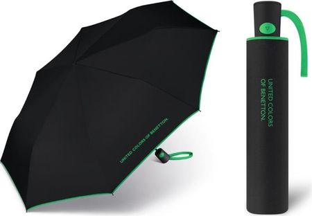 Automatyczna parasolka Benetton, czarny z lamówką
