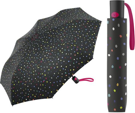 Automatyczna parasolka Benetton, czarna w kolorowe plamki
