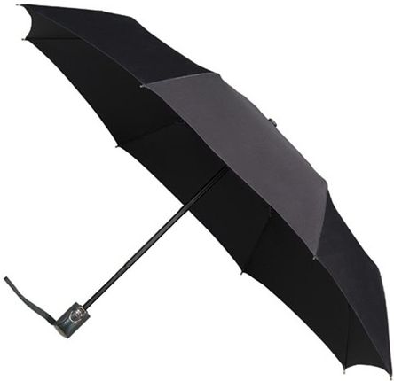 Klasyczna składana parasolka czarna, otwierana i zamykana jednym przyciskiem