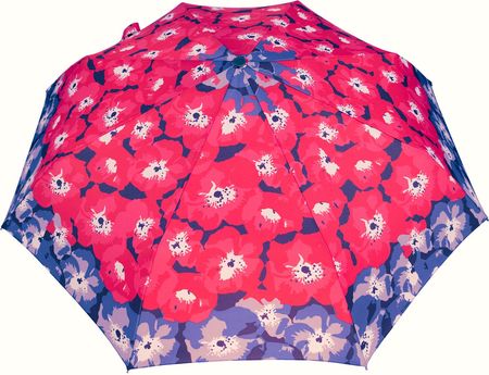 Bardzo mocna automatyczna parasolka damska marki Parasol, czerwona w kwiaty
