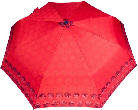 Bardzo mocna automatyczna parasolka damska marki Parasol, czerwona w kółka