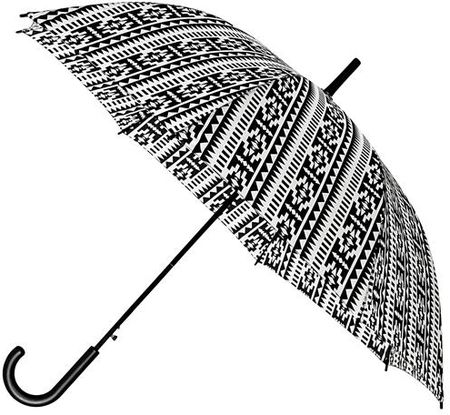 Automatyczna elegancka parasolka damska w biało czarny aztecki wzór