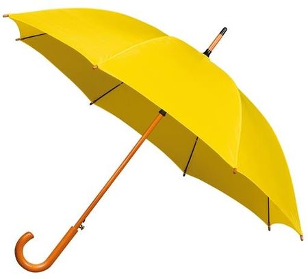Automatyczna parasolka z drewnianą rączką, żółta