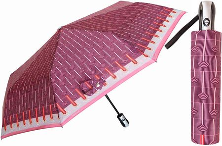 Automatyczna parasolka damska marki Parasol, dachówka różowa