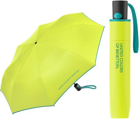 Automatyczna parasolka Benetton, żółta z lamówką