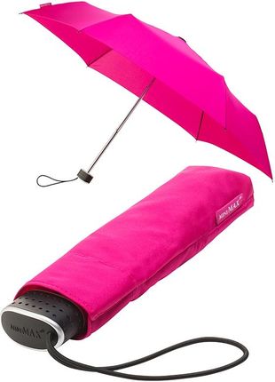 Mała klasyczna płaska parasolka damska, różowa