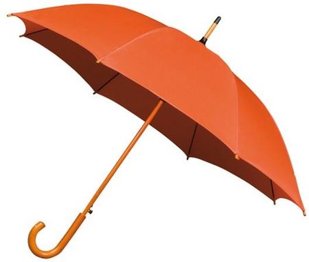 Automatyczna parasolka z drewnianą rączką, pomarańczowa