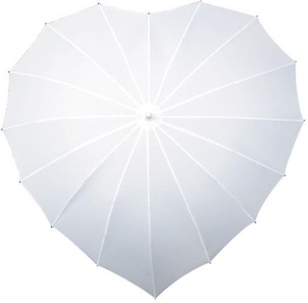 Ślubna parasolka w kształcie serca w kolorze białym