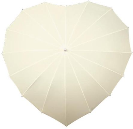 Ślubna parasolka w kształcie serca w kolorze ecru