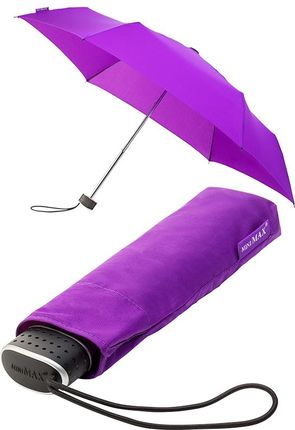 Mała klasyczna płaska parasolka damska, fioletowa