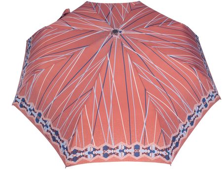 Bardzo mocna automatyczna parasolka damska marki Parasol, brązowa w paski