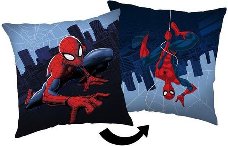 Jerry Fabrics Poduszka Dekoracyjna 35X35 Cushion Spider Man Człowiek Pająk Dwustronna Granatowa