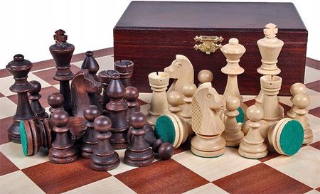 Sunrise Chess & Games STAUNTON nr 6 w kasecie drewnianej Rzeźbione