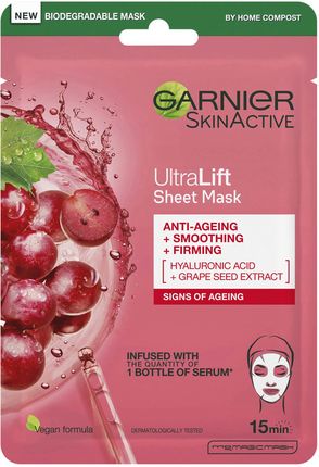 Garnier Ultralift Anti Ageing Face Sheet Mask Przeciwstarzeniowa Maseczka W Płachcie 1 szt.