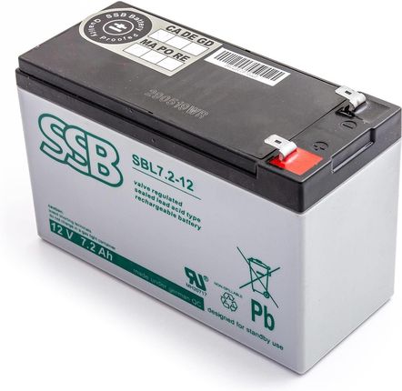 Akumulator SSB SBL 7,2-12 12V 7,2Ah AGM UPS APC Ever Fideltronic Eaton - SBL12V7,2