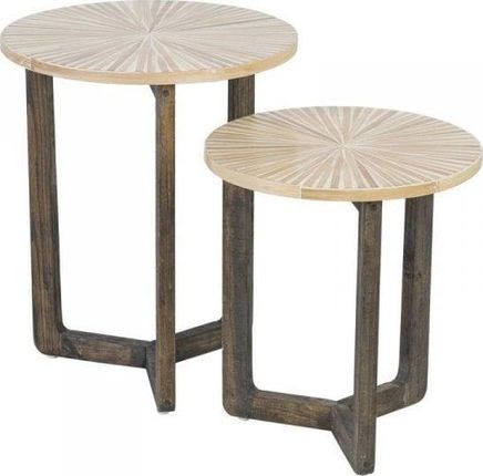 Bigbuy Home Stolik Beżowy Bambus 40X40X45Cm Drewno Mdf 12831398