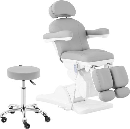 Physa Fotel Do Pedicure I Taboret Kosmetyczny Jasnoszary Ercolano Grey Set 2