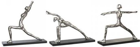 Dkd Home Decor Figurka Dekoracyjna 33X10X35Cm Srebrzysty Czarny Indianin Yoga (3 Sztuk) 64501887