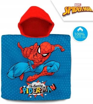 Kids Euroswan Ręcznik Kaptur Ponczo Spiderman 60X120