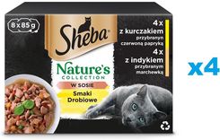 Zdjęcie Sheba Tacka Nature'S Collection Drobiowe Smaki W Sosie Z Kurczakiem I Czerwoną Papryką Z Indykiem I Marchewką 32X85G - Bierutów