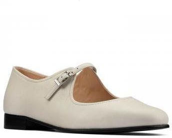 Buty Clarks Pure Flat kolor white leather 26158796