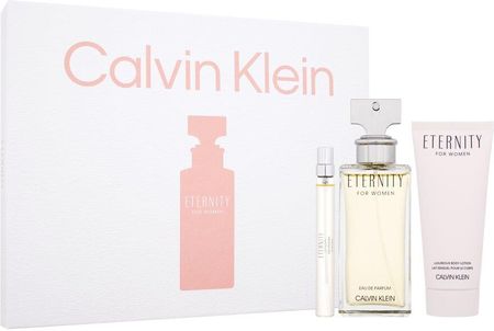 Calvin Klein Eternity Zestaw Woda Perfumowana 100ml + Mleczko Do Ciała 100ml + Woda Perfumowana 10ml