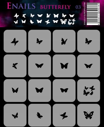 Enails Szablon Do Aerografu Motyle 03 Butterfly