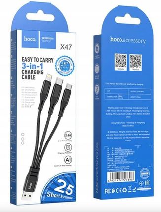 Hoco Kabel X47 2.4A 3W1 Usb C Lightning Micro