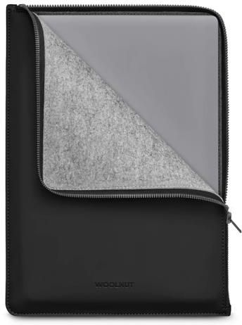 Woolnut Folio Case For MacBook Pro 13/14 And Air 13 - YKK Premium Zipper - Matte PU, Recycled PET - Custom Fit - Scandinavian Design, Compatible With MacBook Air 13.6 Inch - Black - View #9