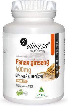 Tabletki Medicaline Aliness Panax Ginseng Żeń-Szeń Koreański 20% 400 Mg 100 szt.