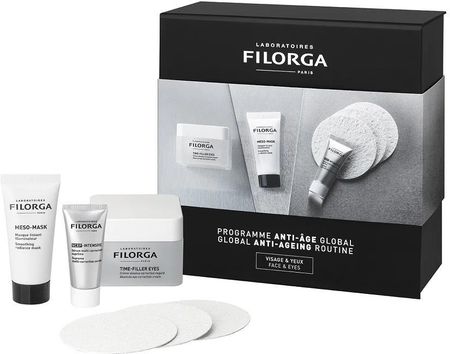 Filorga Global Anti Ageing Routine Time-Filler Eyes 15ml + Ncef-Intensive Serum 7ml + Meso-Mask 15ml + Cellulose Sponges