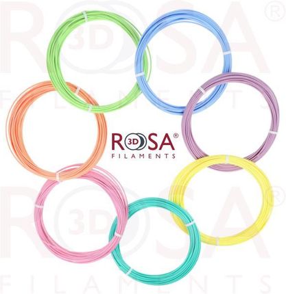 Rosa3D 3D Pen Pack Pla Pastel 7 Colours X 10M
