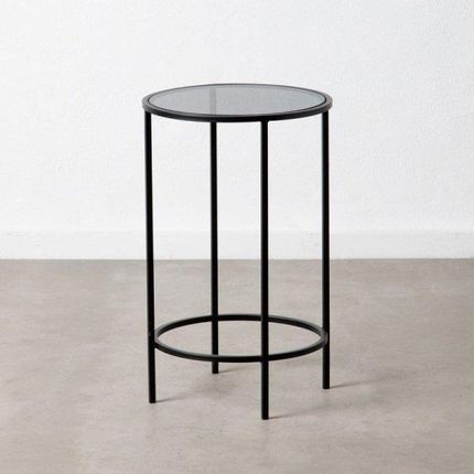 Bigbuy Home Stolik Szkło Czarny Metal 40X40X65Cm 64588528