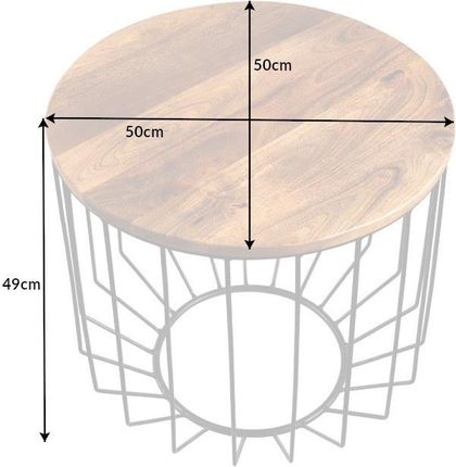 Invicta Interior Stolik Kawowy Factory Loft 50Cm Mango Naturalny 42892 4108 - zdjęcie 3