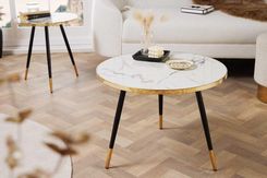 Invicta Interior Stolik Kawowy Paris 60Cm Biało Czarny Marmur 43419 4175