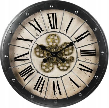 H&S Decoration Zegar Ścienny Ruchome Koła Zębate 57 Cm