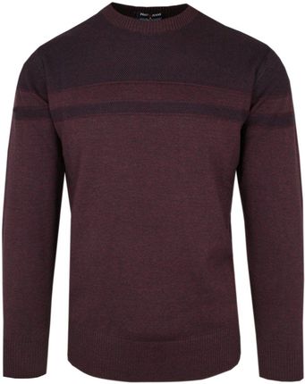 Klasyczny Sweter - Wełna z Akrylem - Pako Jeans - Bordowy SWPJNSsolidBD