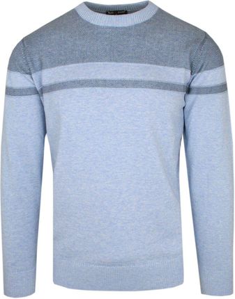 Klasyczny Sweter - Wełna z Akrylem - Pako Jeans - Niebieski SWPJNSsolidBL