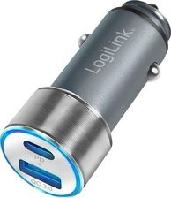 Logilink Ładowarka Usb Kfz Ladeadapter 2Port 1Xusb-C Pd,1Xusb-A Qc 36W