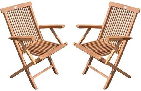 Divero Krzesło Składane Z Drewna Tekowego 2szt. D02288