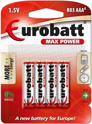 Eurobatt Baterie Max Power R03 (Aaa) - Blister 4 Szt.